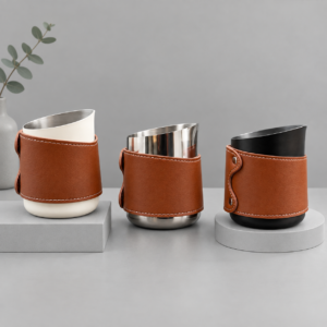 Coffeeland Handless Milk Jug 350 Ml Grip Kain Kulit